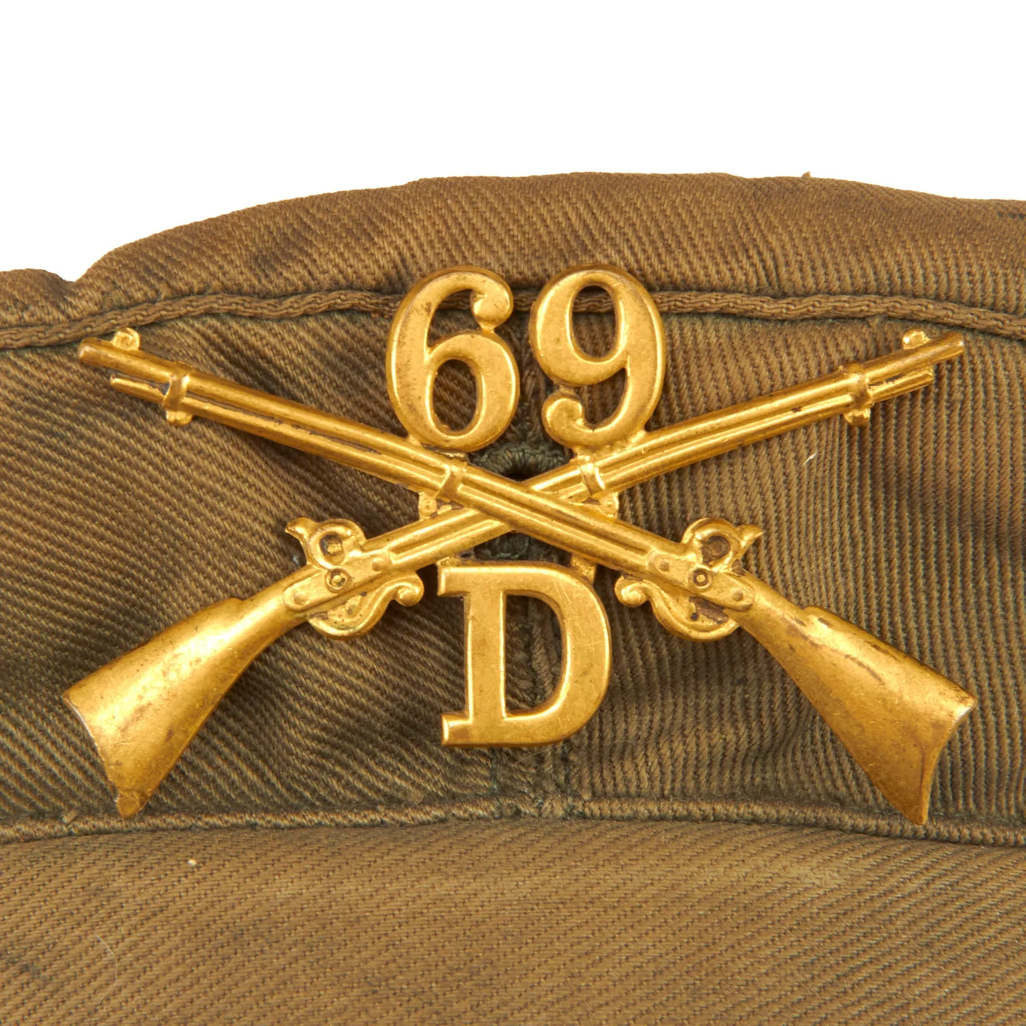 Original U.S. Moro Rebellion Era “Fighting 69th” Infantry Regiment M1902 Khaki Visor Cap