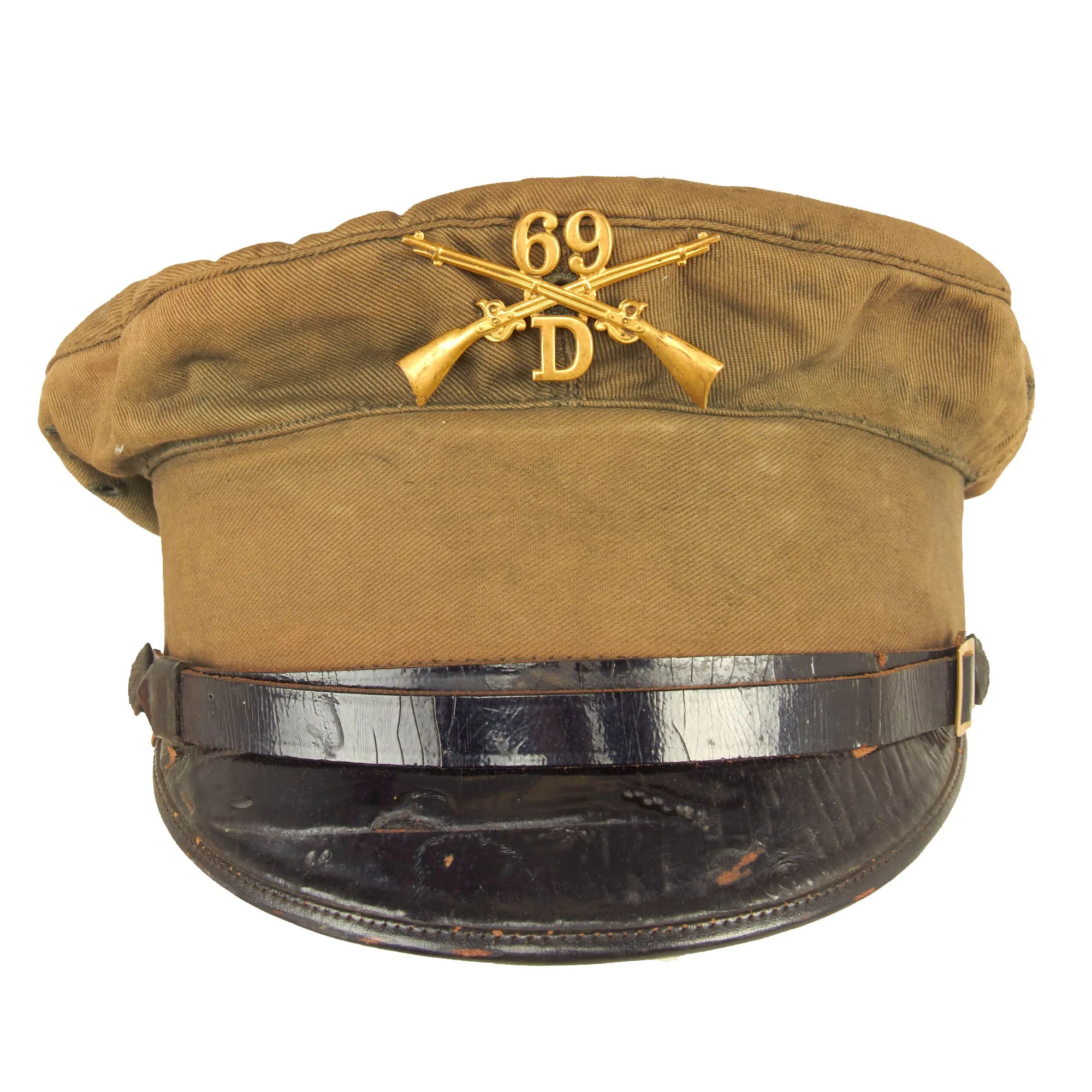 Original U.S. Moro Rebellion Era “Fighting 69th” Infantry Regiment M1902 Khaki Visor Cap