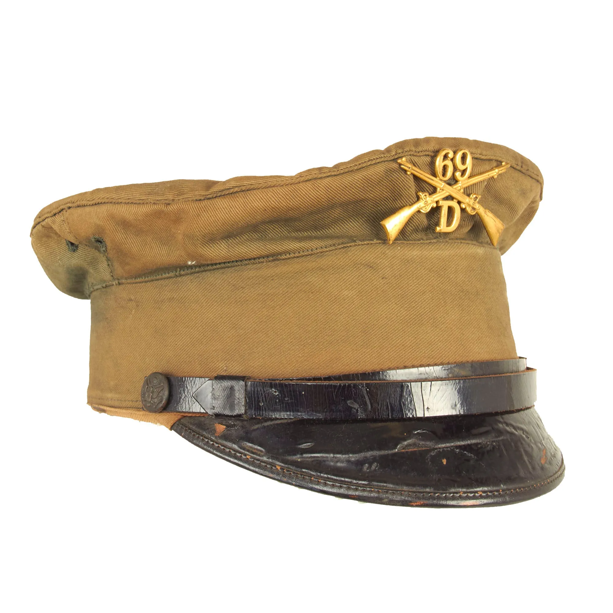 Original U.S. Moro Rebellion Era “Fighting 69th” Infantry Regiment M1902 Khaki Visor Cap