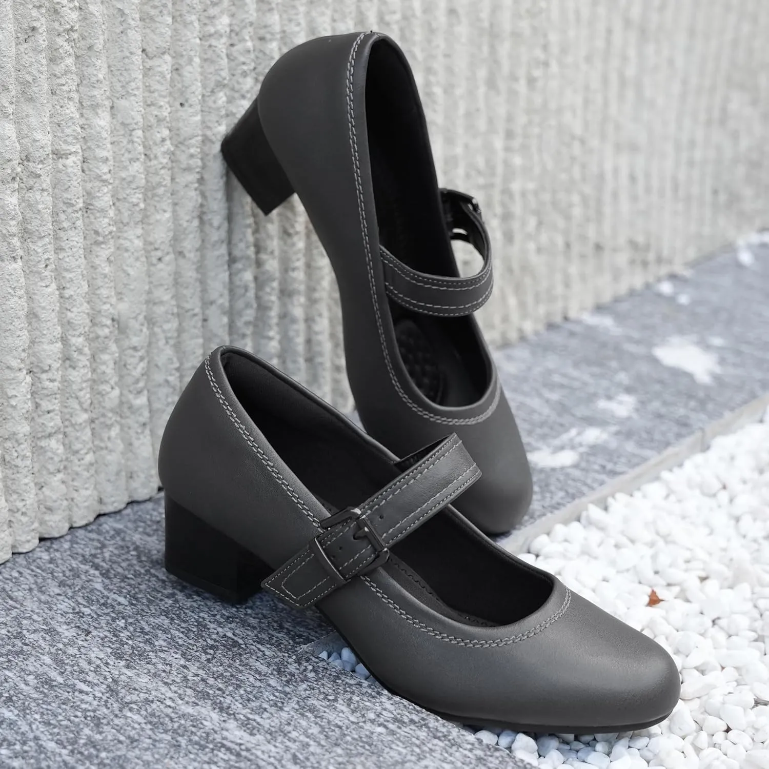 Ortho rest Women Mary Janes Shoes for Bunions Orthopedic Dress Shoes Low Chunky Heels Work Pumps