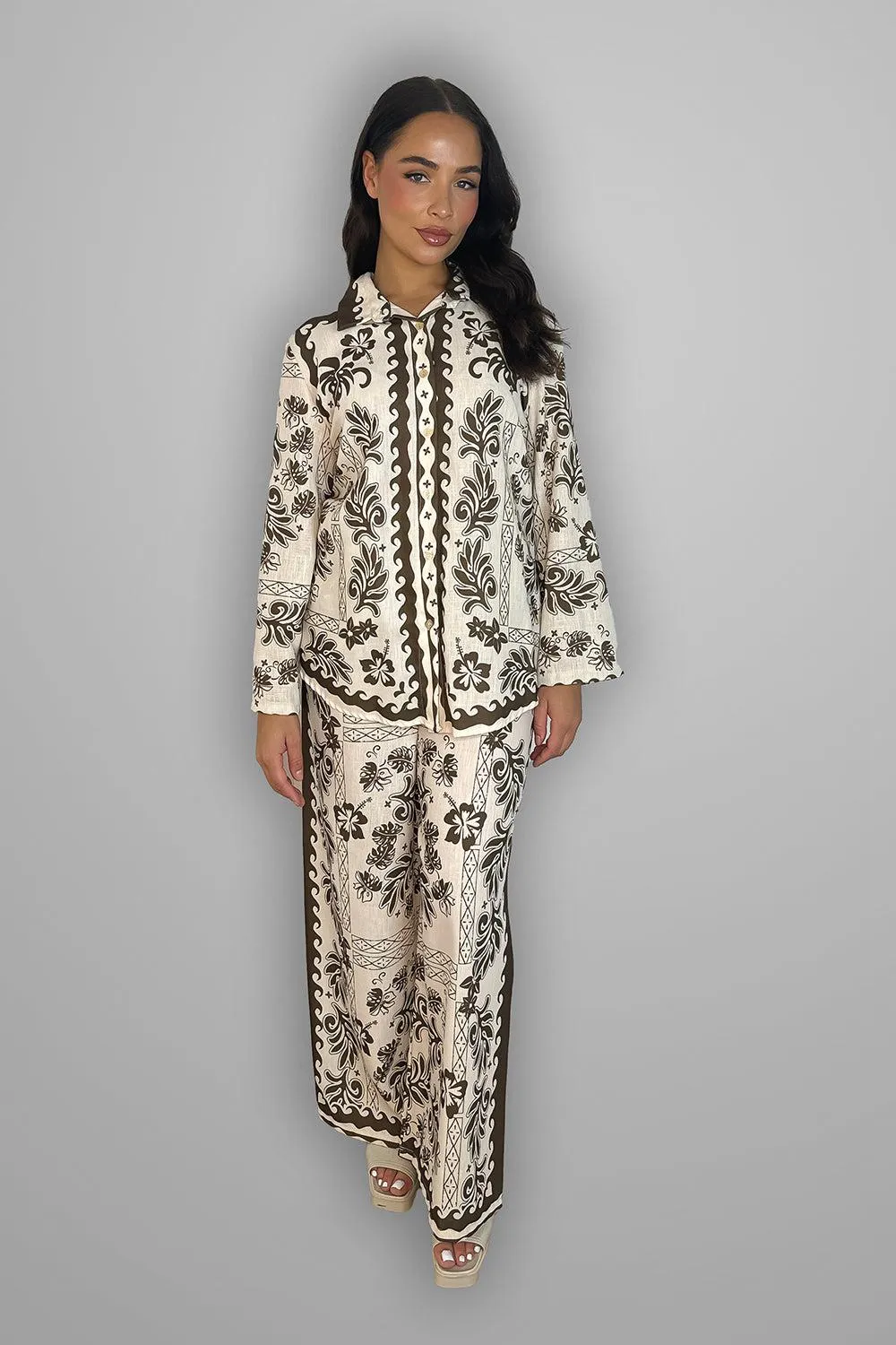 Paisley Print Shirt & Trousers Set