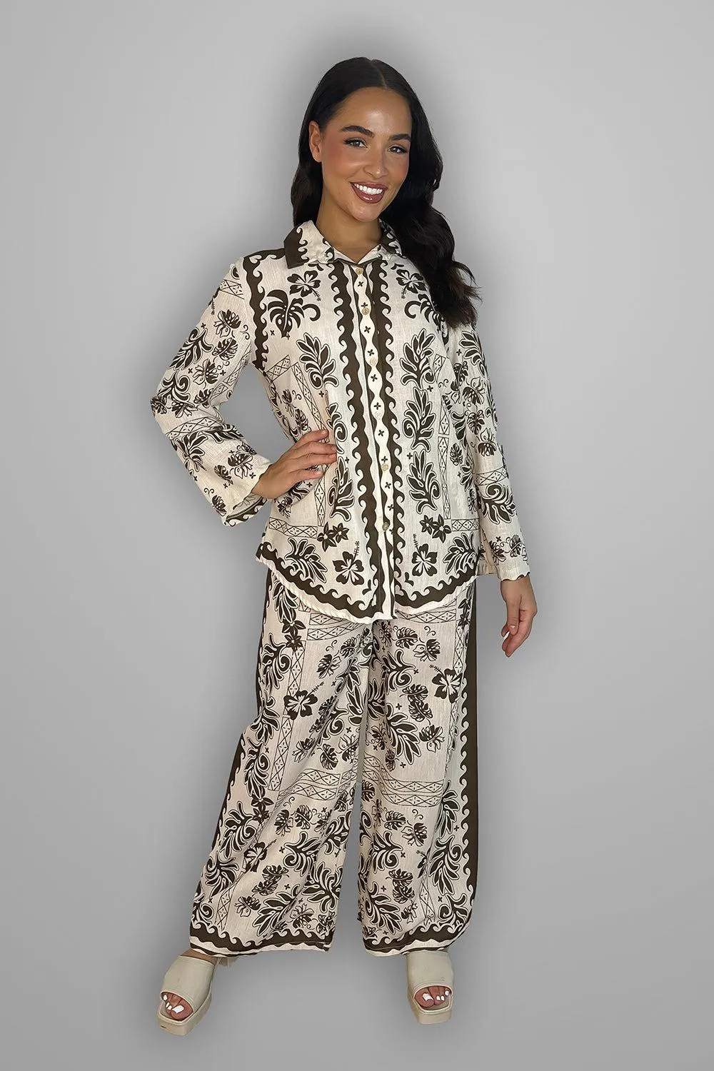 Paisley Print Shirt & Trousers Set