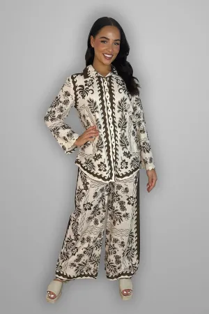 Paisley Print Shirt & Trousers Set