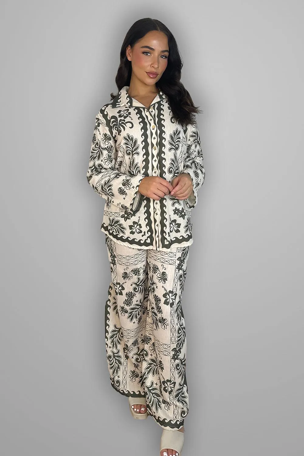 Paisley Print Shirt & Trousers Set