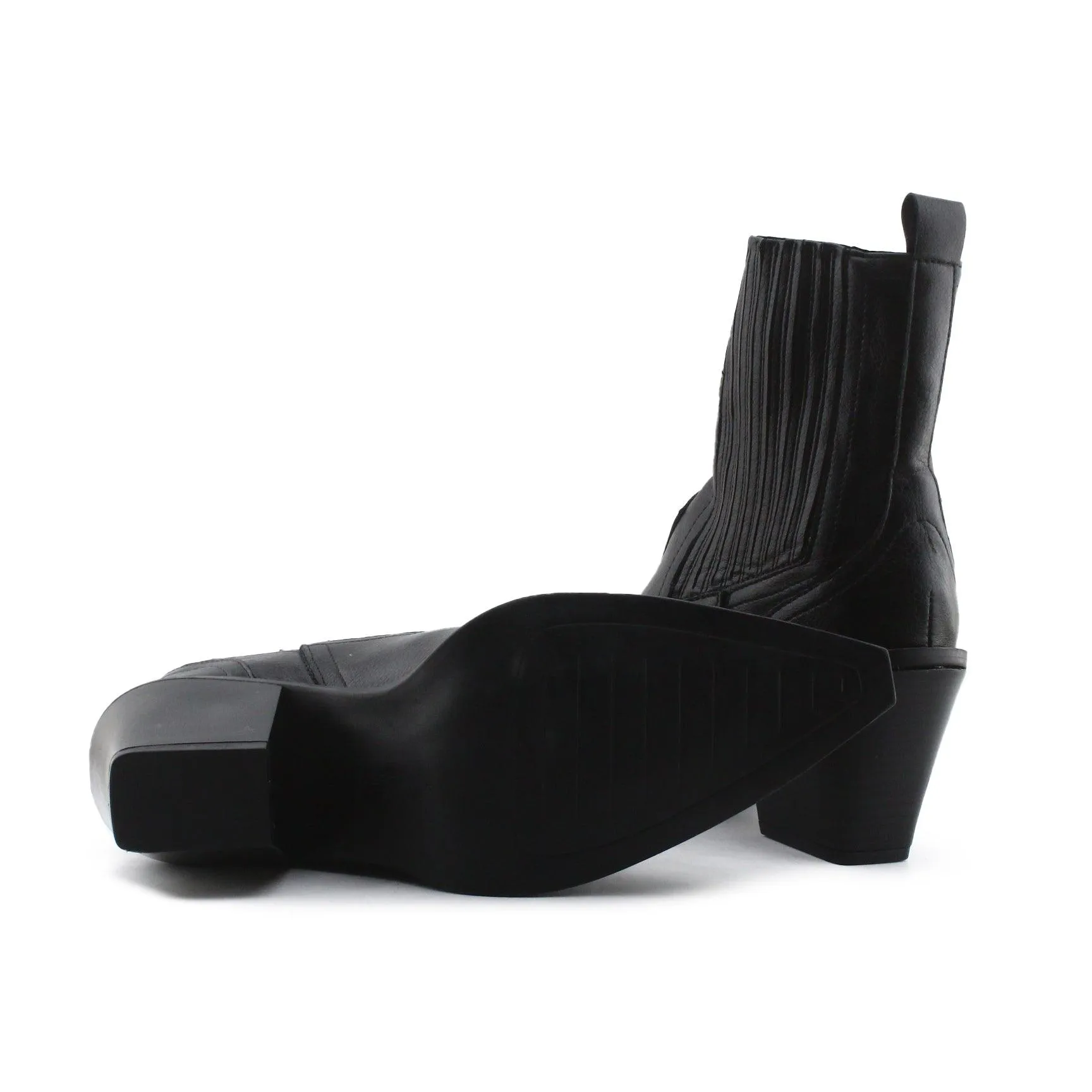 Pull & Bear Stretchable Block Heels Ankle Boots | 100% Authentic Leather