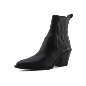 Pull & Bear Stretchable Block Heels Ankle Boots | 100% Authentic Leather