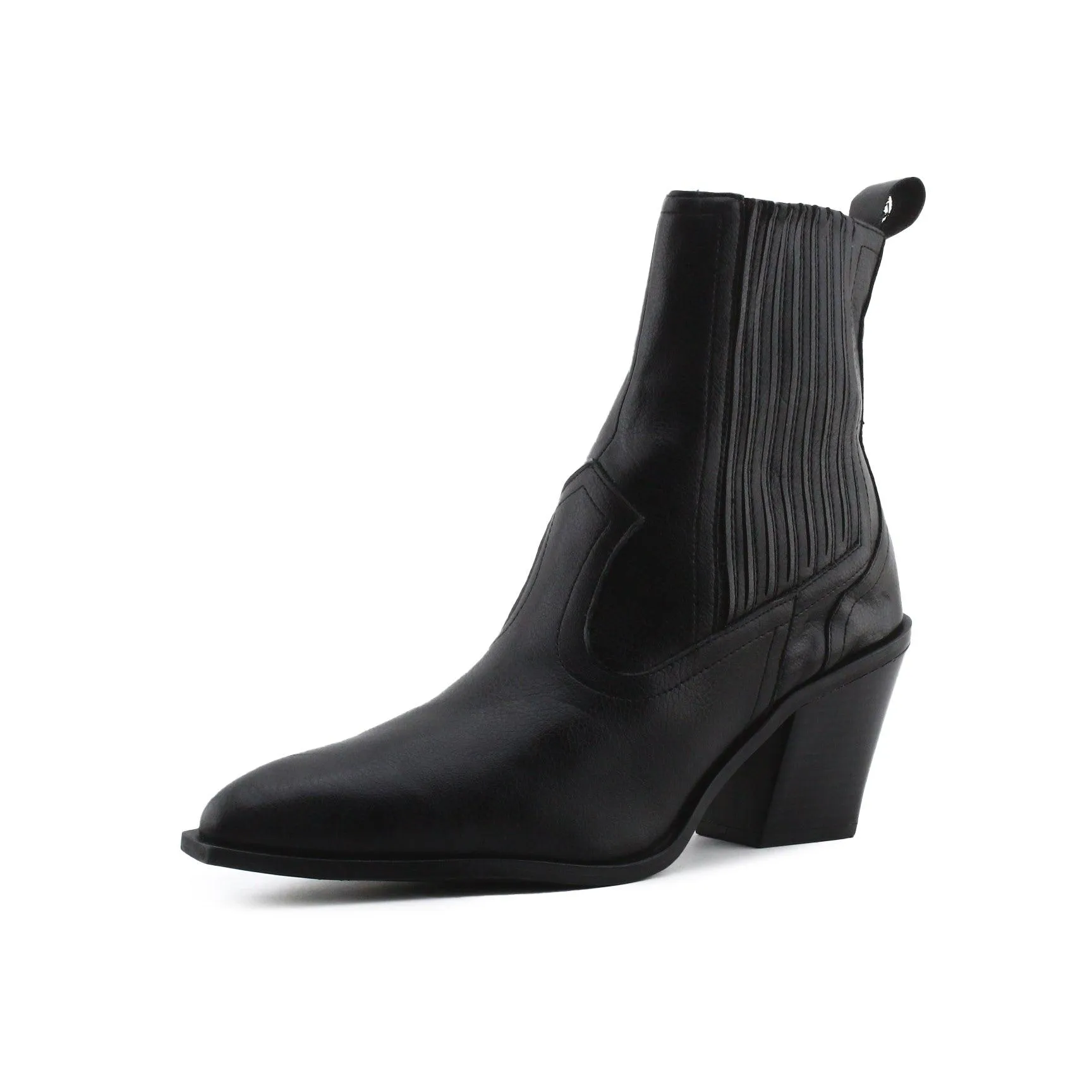 Pull & Bear Stretchable Block Heels Ankle Boots | 100% Authentic Leather