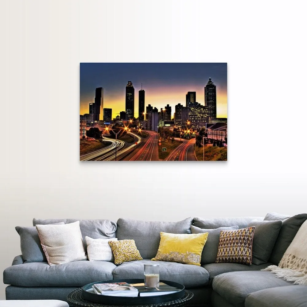 "Atlanta's Colorful Skyline, Georgia" Canvas Wall Art