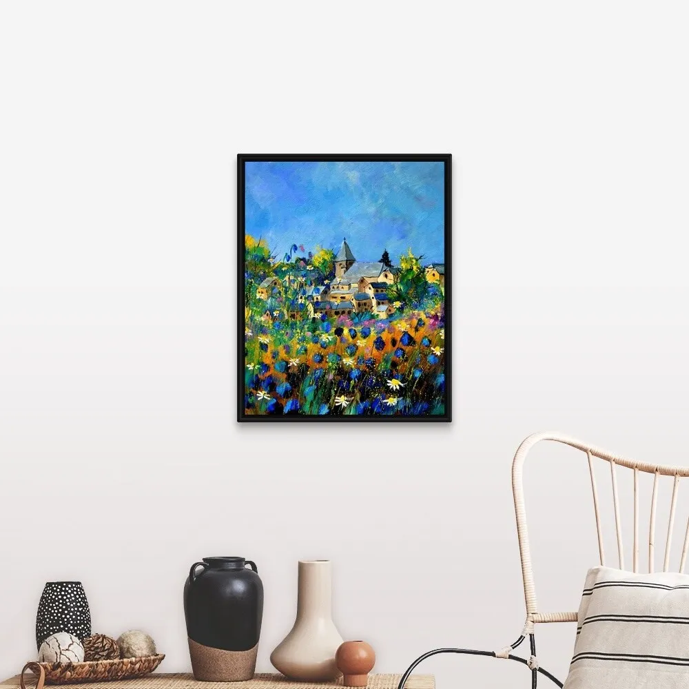 "Awagne In Summer" Black Float Frame Canvas Art