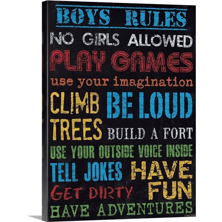 "Boy's Rules" Canvas Wall Art