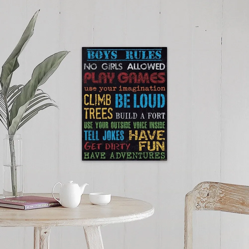 "Boy's Rules" Canvas Wall Art