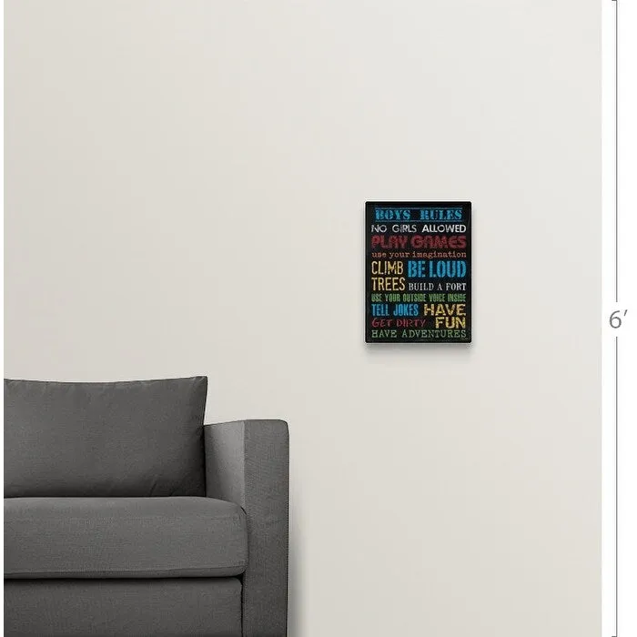 "Boy's Rules" Canvas Wall Art