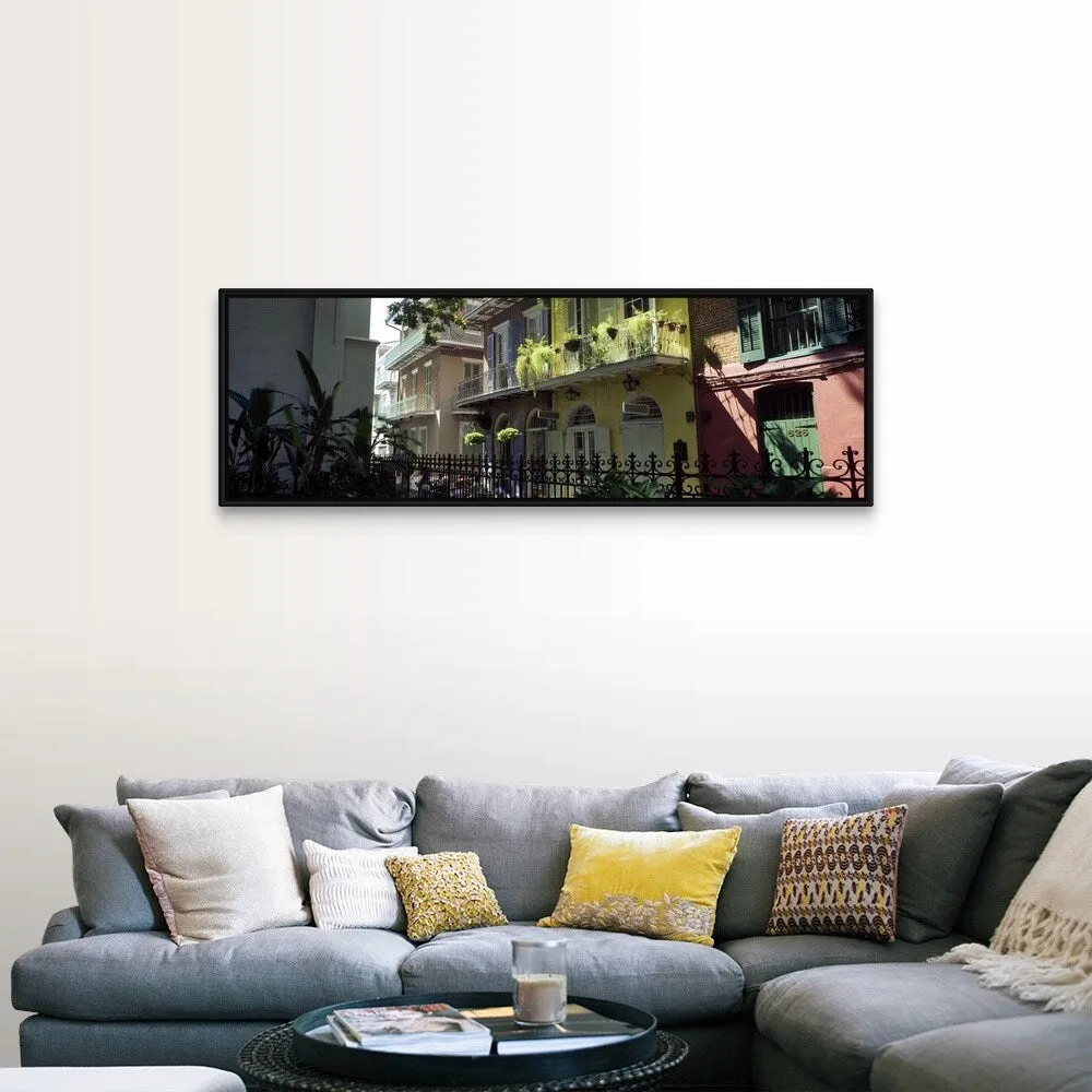 "Buildings along the alley, Pirates Alley, New Orleans, Louisiana," Black Float Frame Canvas Art