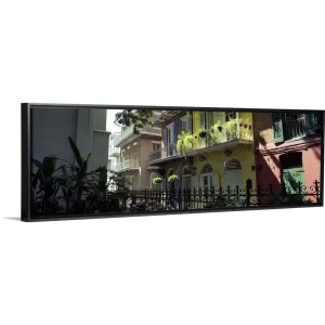 "Buildings along the alley, Pirates Alley, New Orleans, Louisiana," Black Float Frame Canvas Art