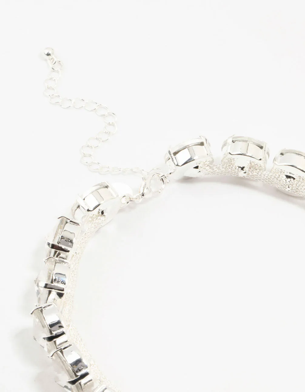 Rhodium Diamante Choker Necklace
