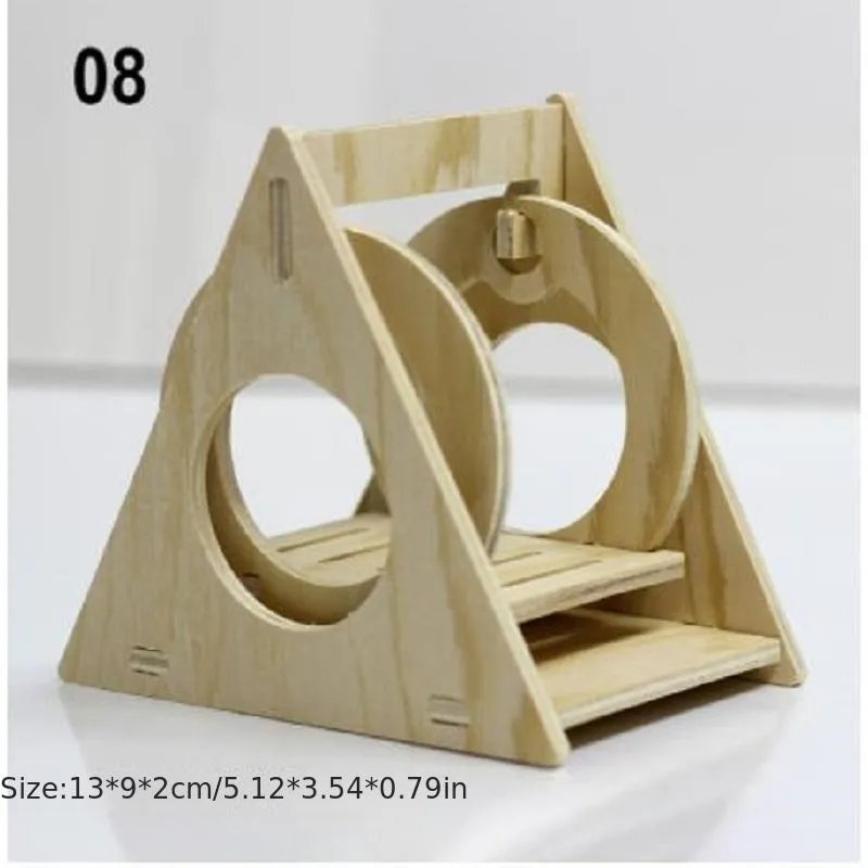 Small Hamster House BiteResistant Wooden Villa with Swing