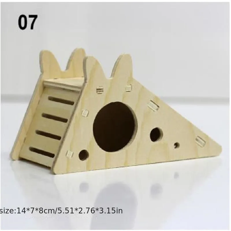 Small Hamster House BiteResistant Wooden Villa with Swing