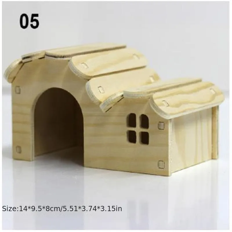 Small Hamster House BiteResistant Wooden Villa with Swing