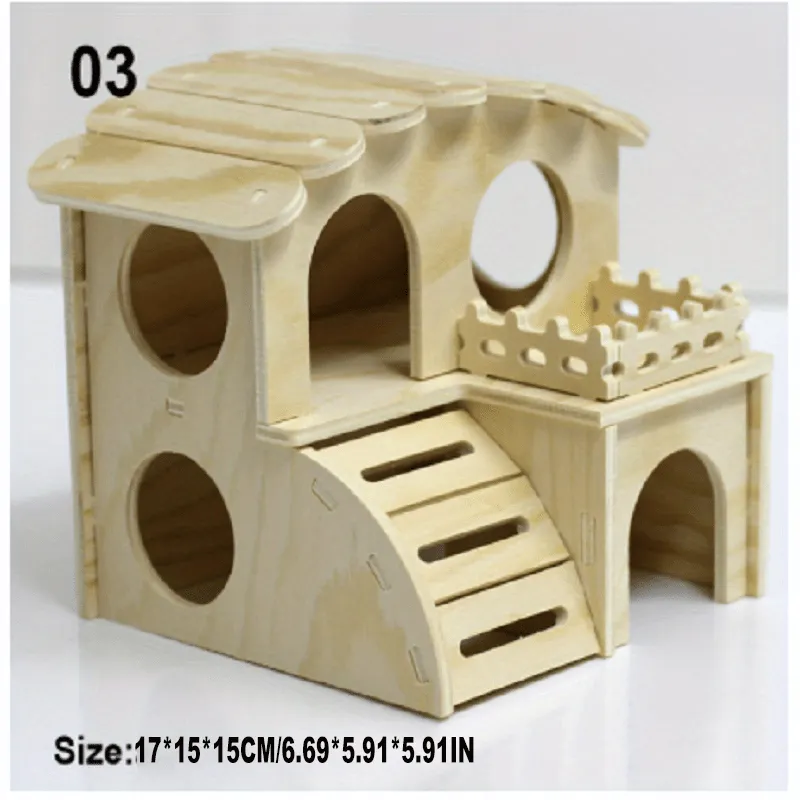 Small Hamster House BiteResistant Wooden Villa with Swing