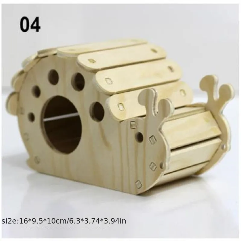 Small Hamster House BiteResistant Wooden Villa with Swing