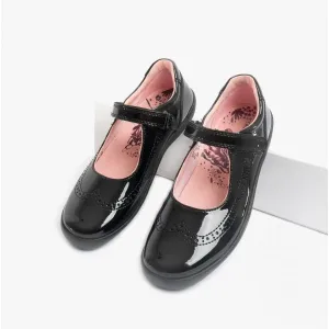 SPIRIT Girls Leather Mary Jane School Shoes Patent Black