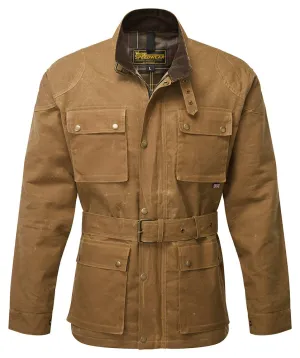TAN CLASSIC WAX COTTON MOTORCYCLE JACKET