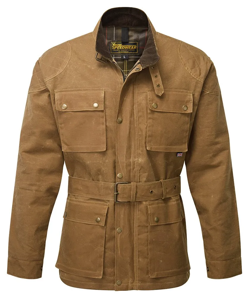 TAN CLASSIC WAX COTTON MOTORCYCLE JACKET