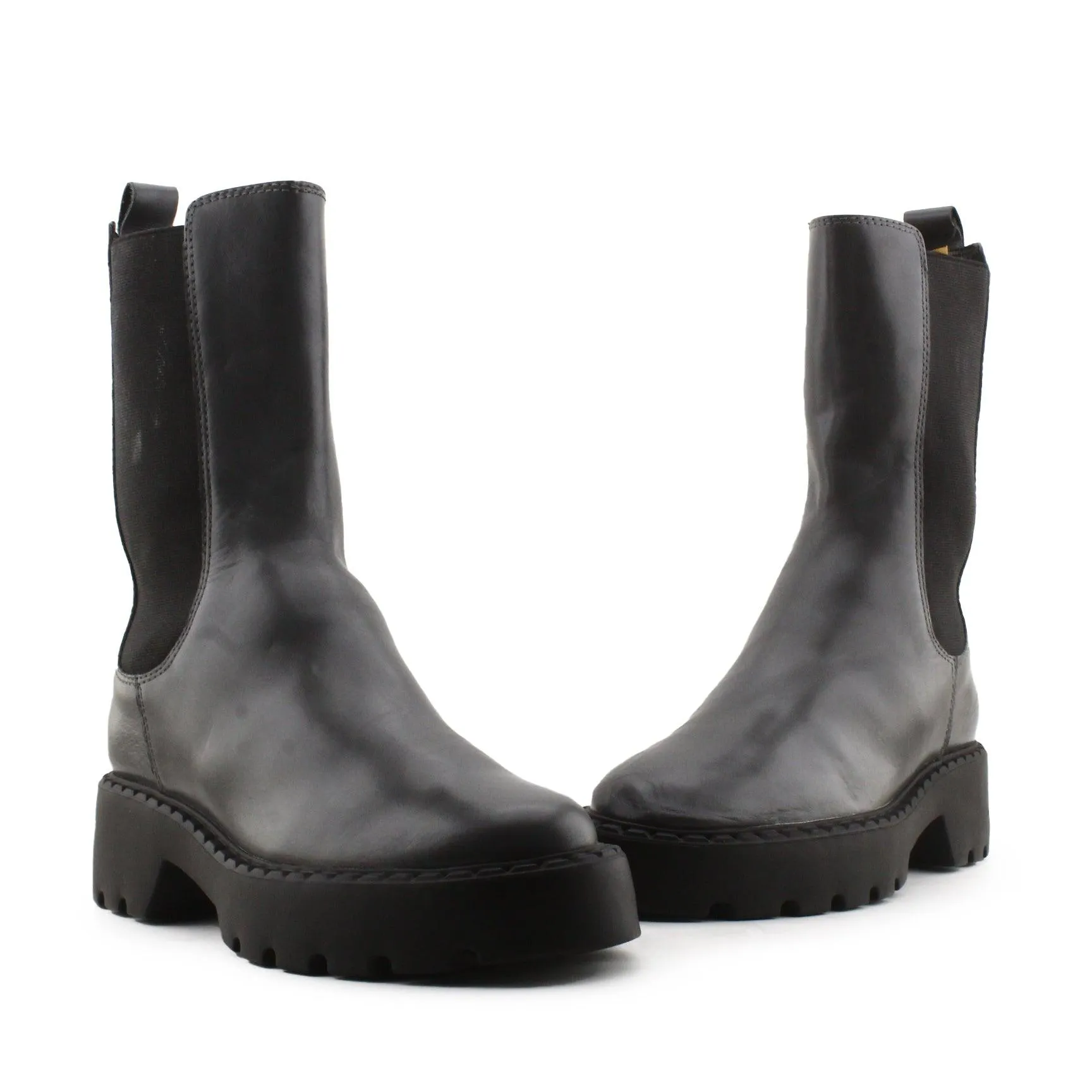Uterque Stretchable Combat Boots | 100% Authentic Leather