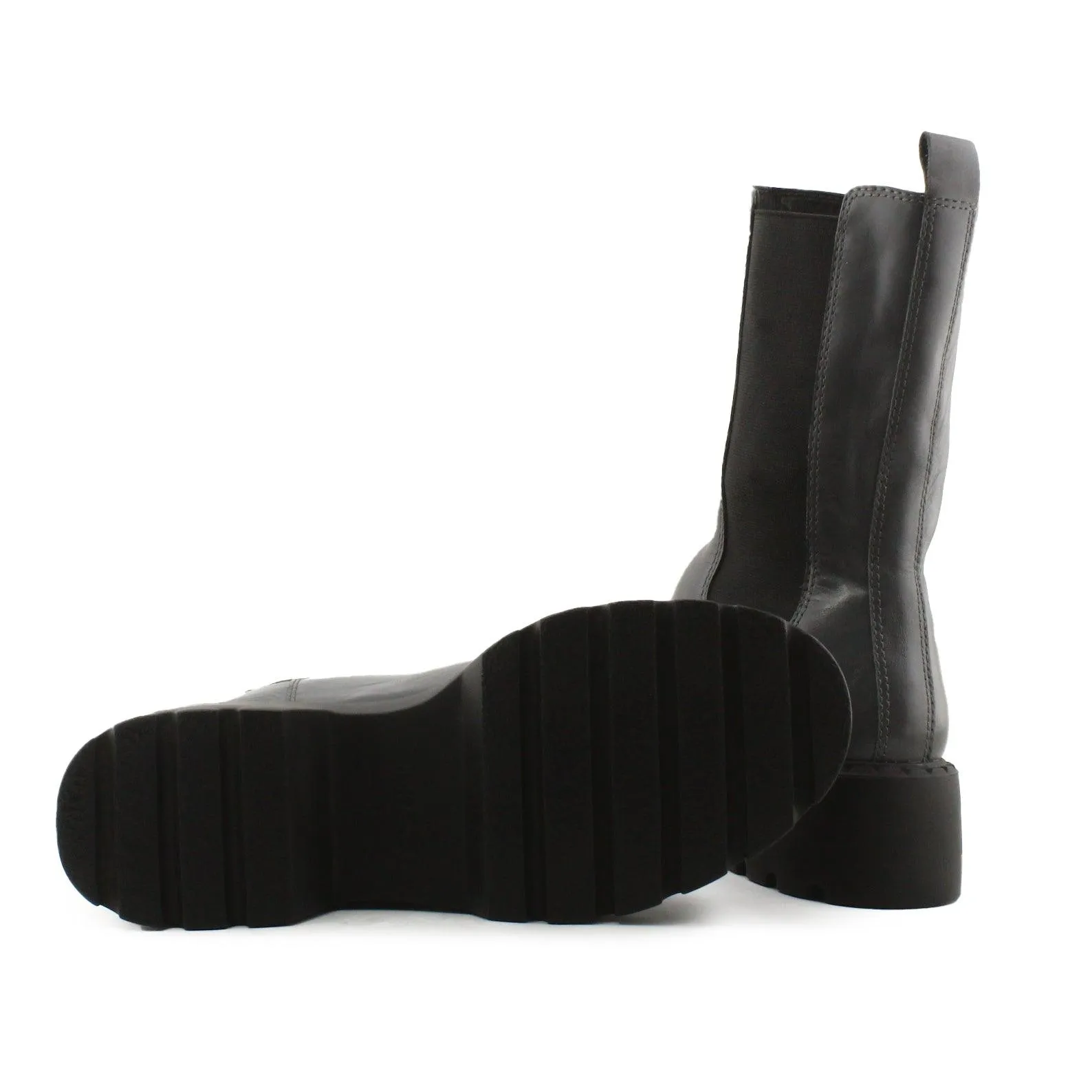 Uterque Stretchable Combat Boots | 100% Authentic Leather