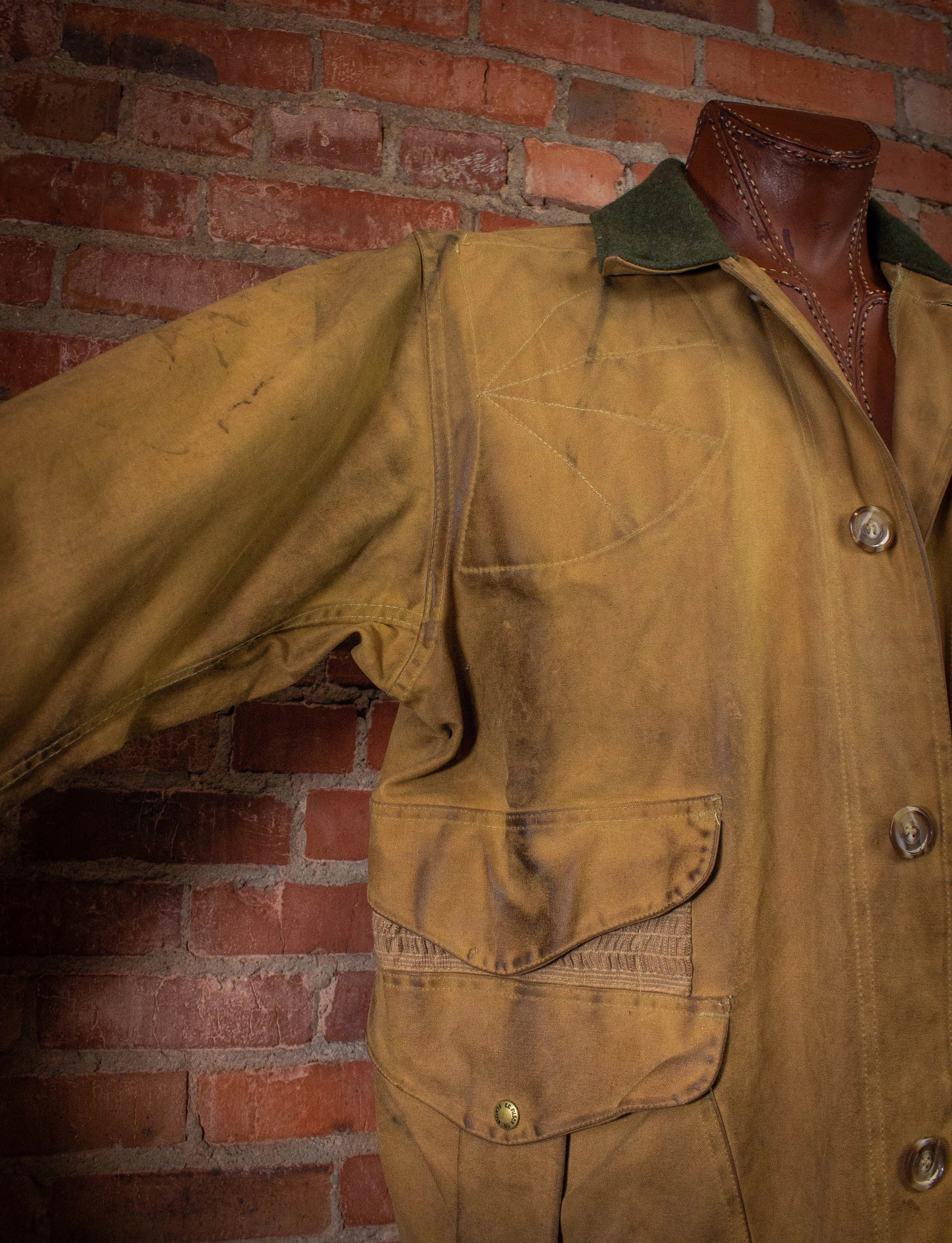 Vintage Filson Waxed Work Wear Hunting Jacket Tan XL