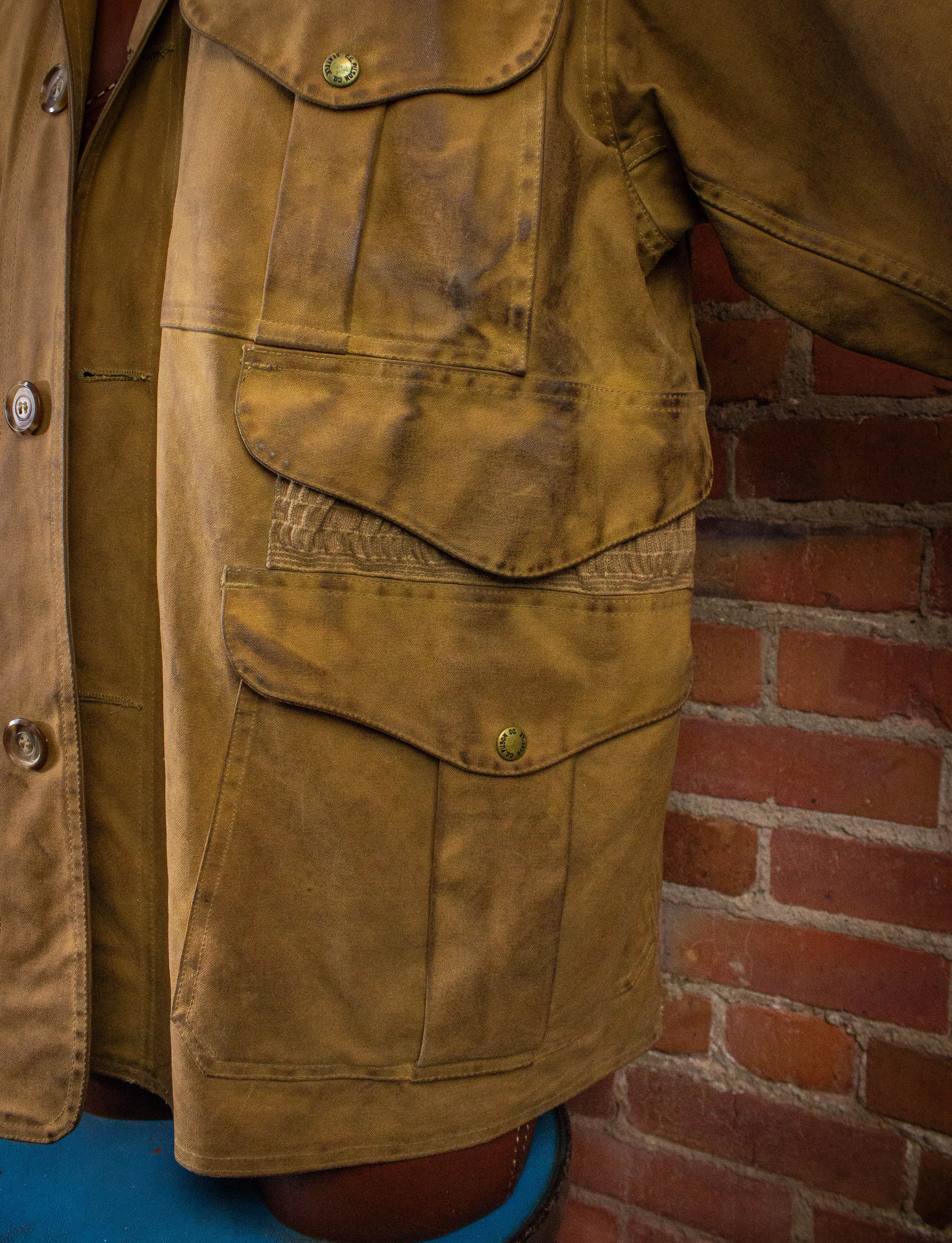 Vintage Filson Waxed Work Wear Hunting Jacket Tan XL