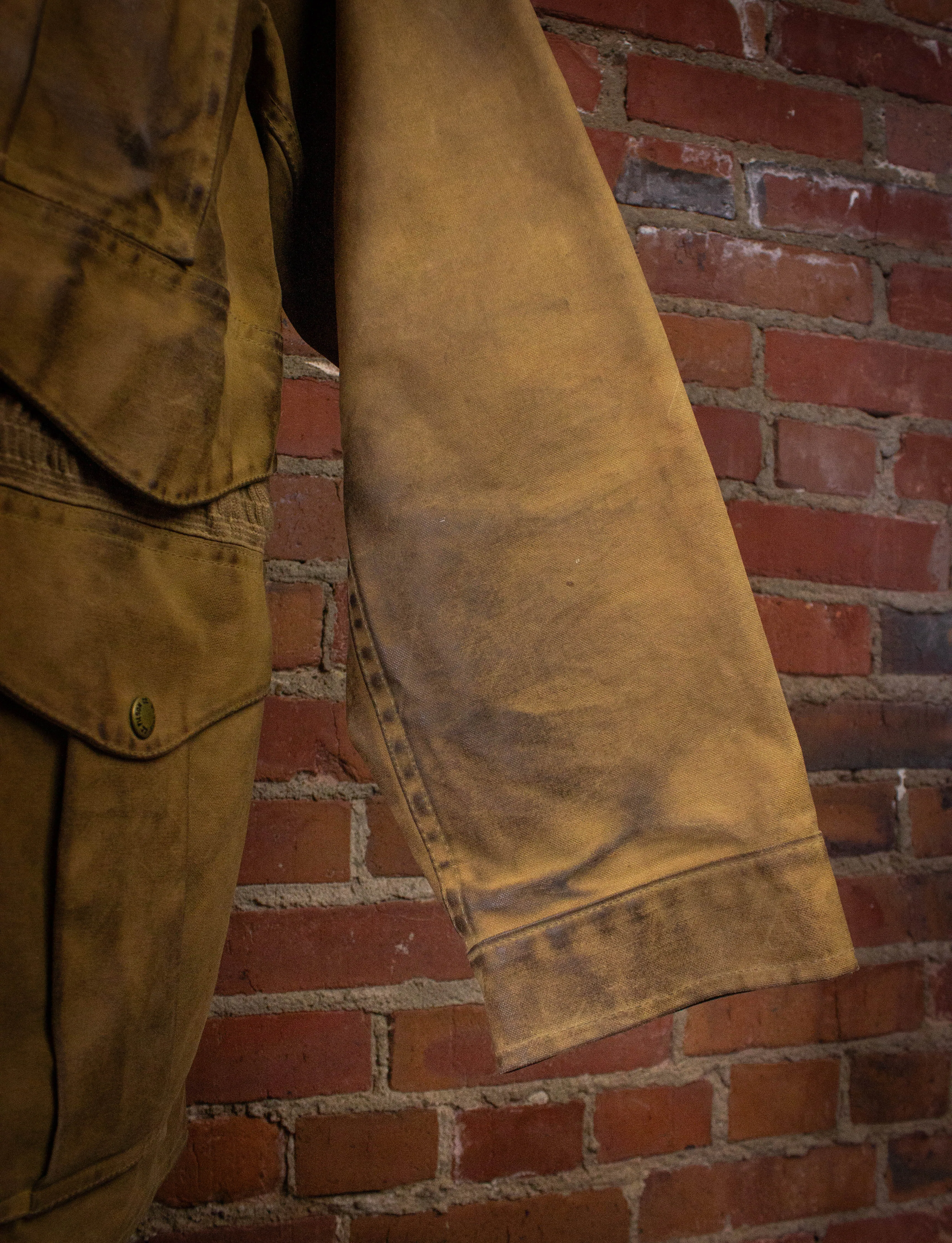 Vintage Filson Waxed Work Wear Hunting Jacket Tan XL