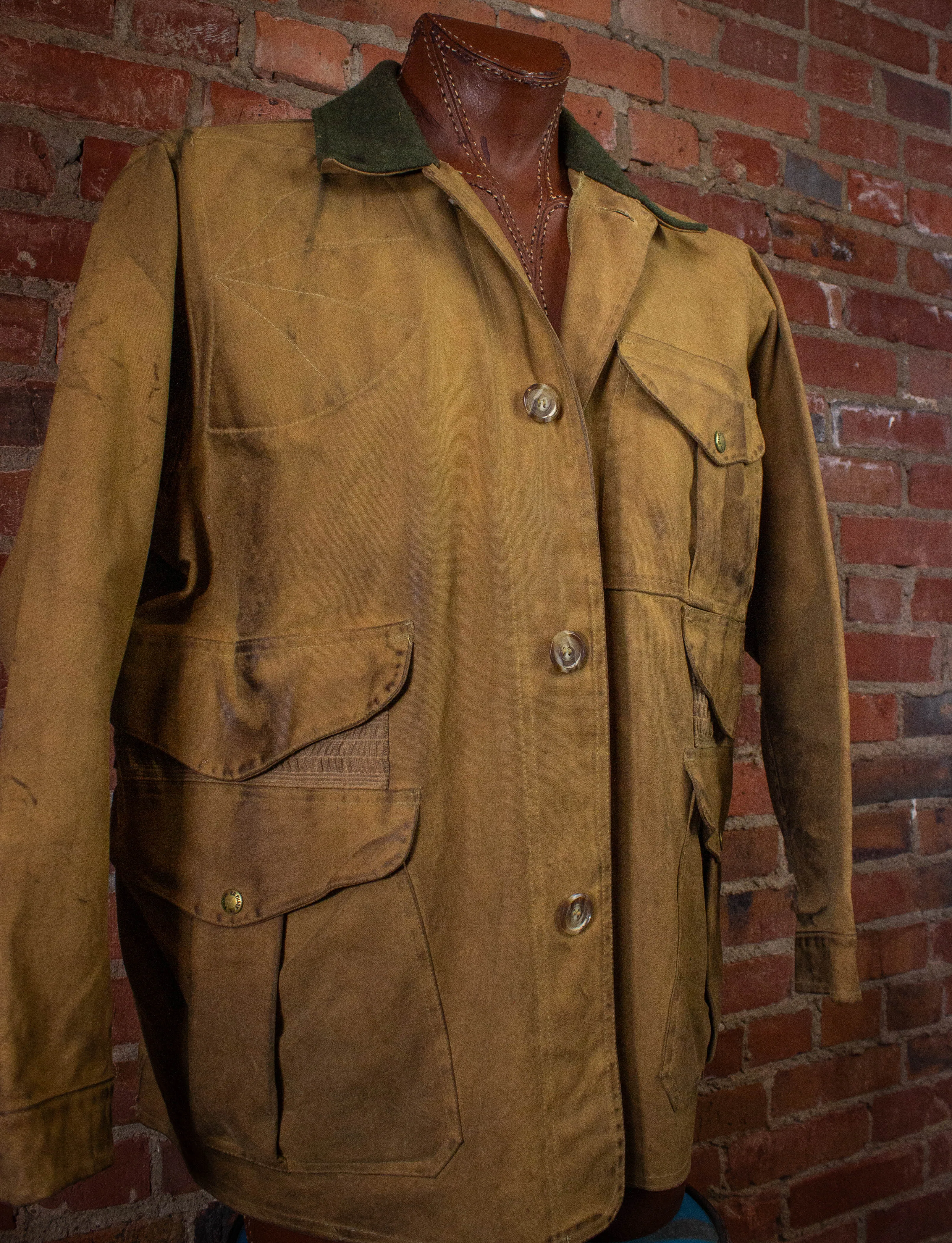 Vintage Filson Waxed Work Wear Hunting Jacket Tan XL
