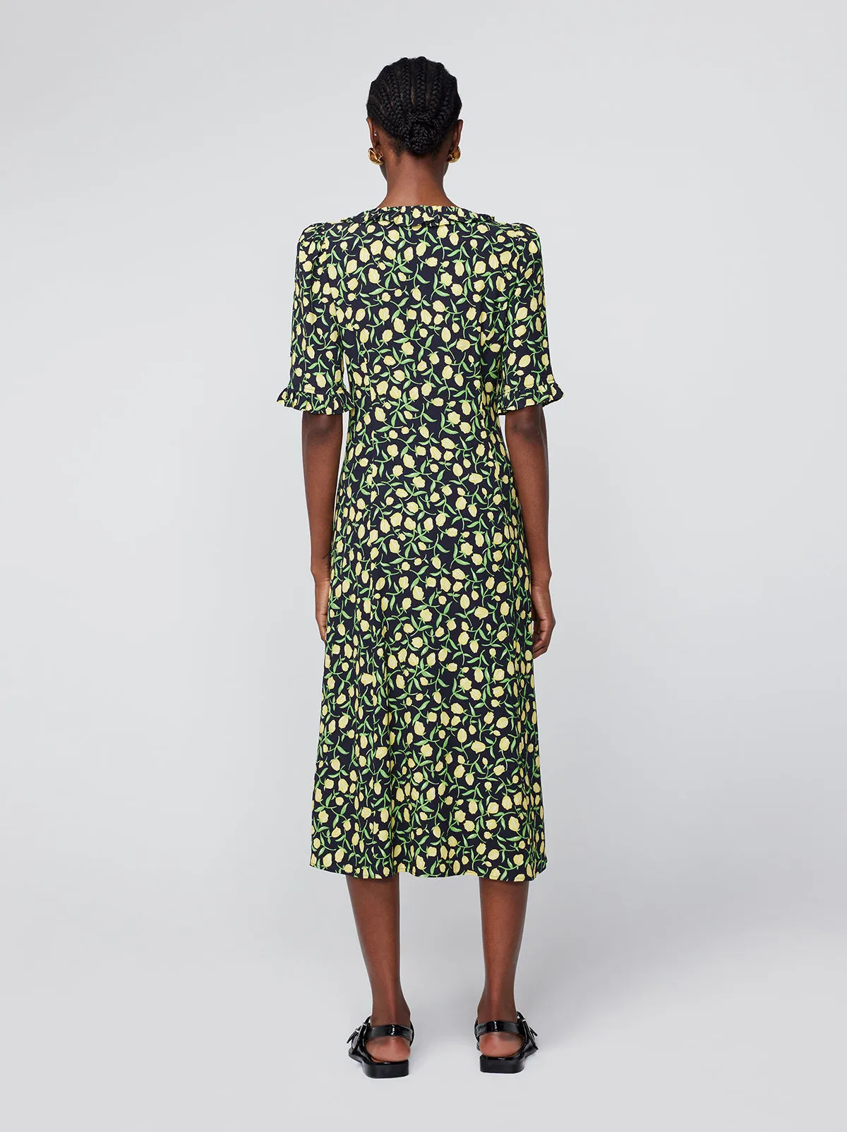 Violette Yellow Tulip Print Dress