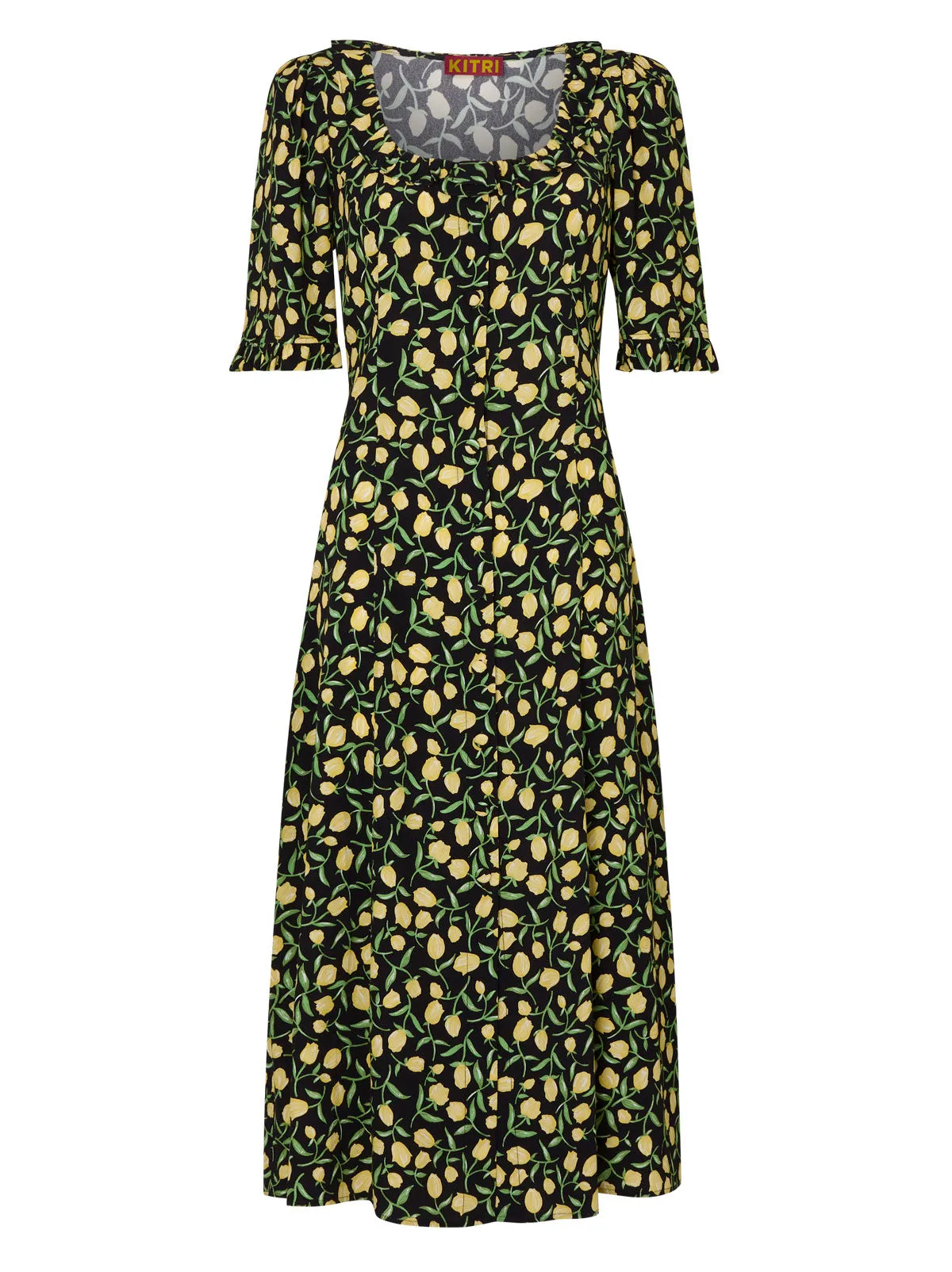 Violette Yellow Tulip Print Dress