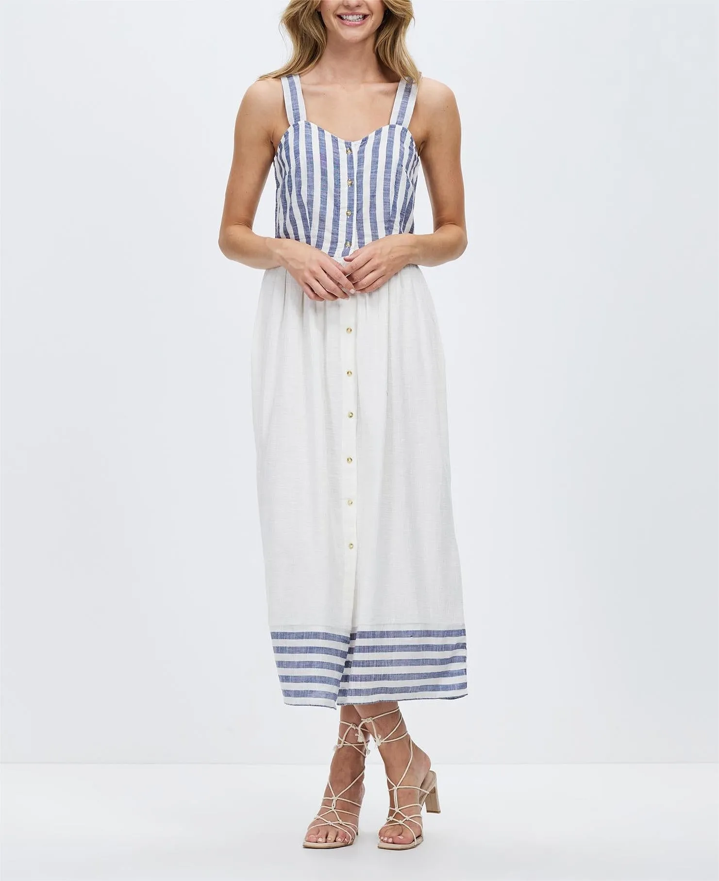 Woman Singlet Dress White Dress Non-sleeves Solid White Dress by Kaja Clothing -  Una Dress