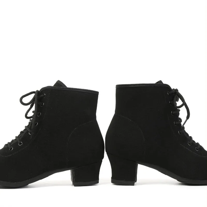 Women's Thick Square Heel Lace-Up Ankle Boots