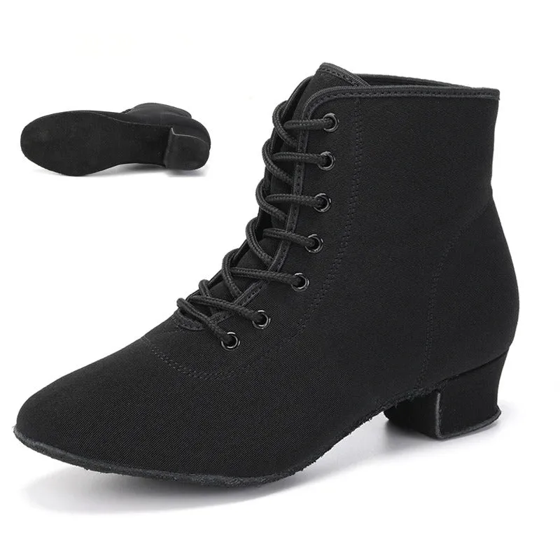 Women's Thick Square Heel Lace-Up Ankle Boots