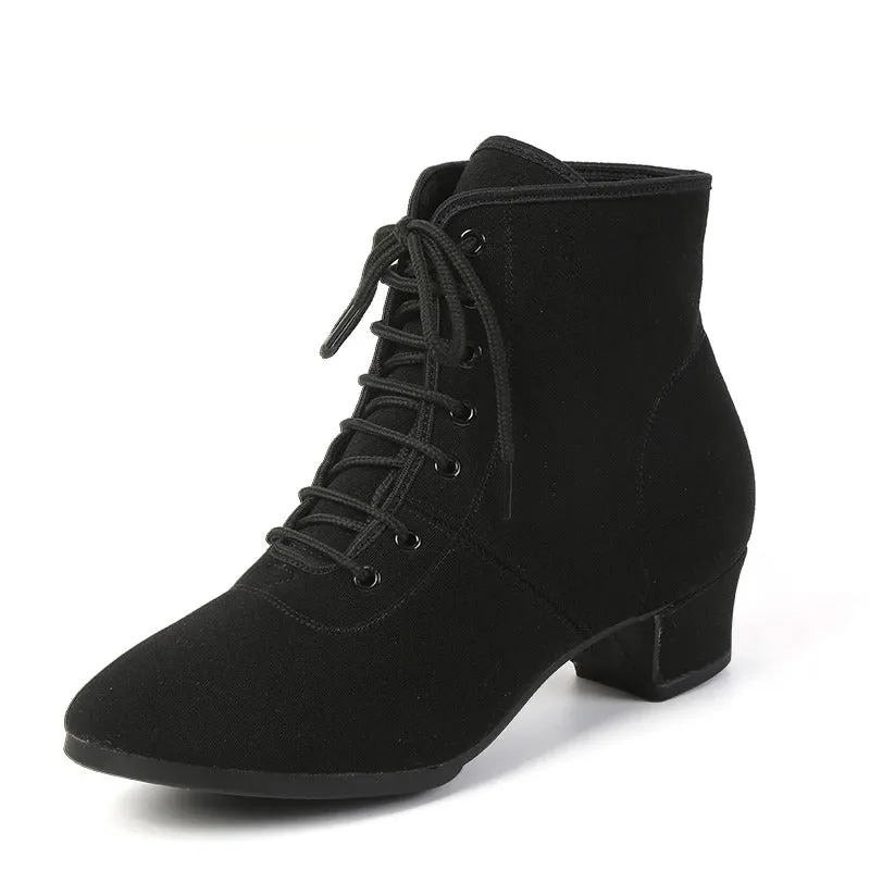 Women's Thick Square Heel Lace-Up Ankle Boots