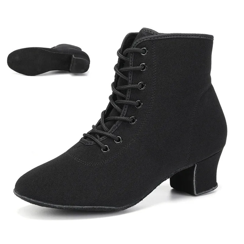 Women's Thick Square Heel Lace-Up Ankle Boots