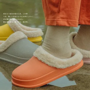 Yeknu Waterproof Warm Winter Woman Slipper Eva Plush Home Slippers Women Cute Ladies Platform Couple Men Indoor Floor Shoes 47