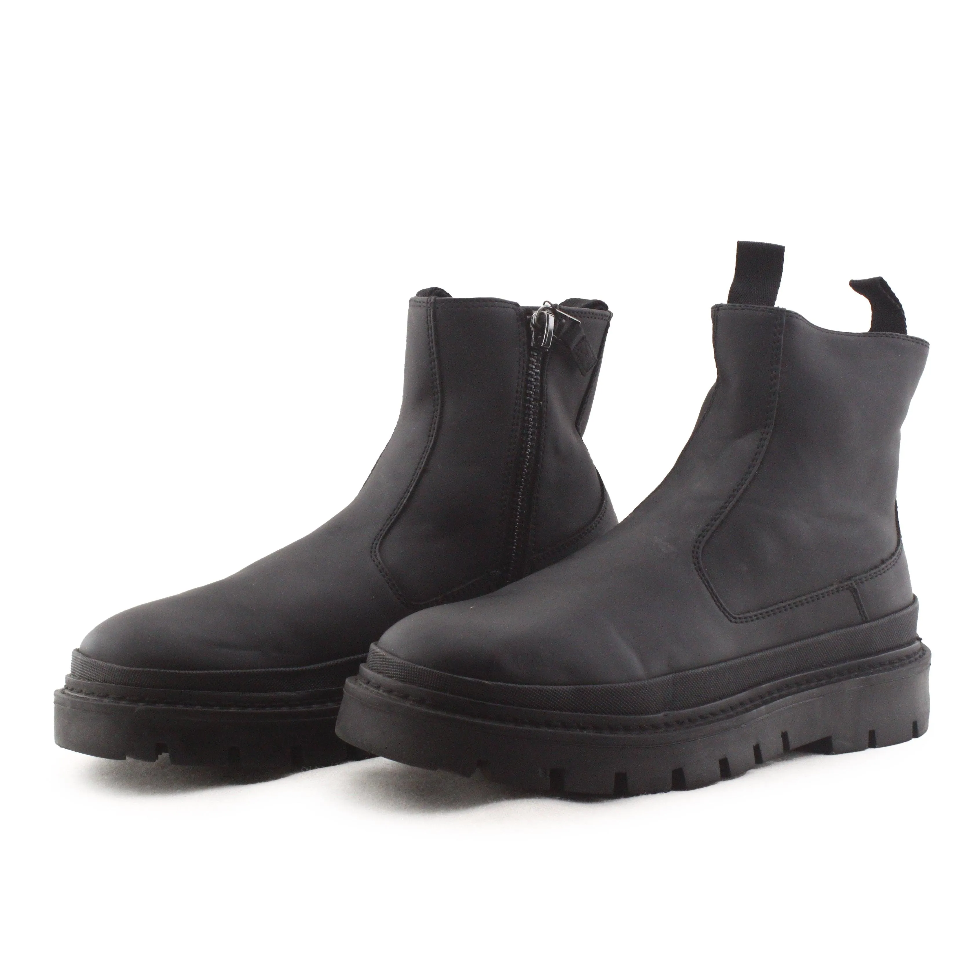 Zara Zipper Stretchable Ankle Boots | 100% Authentic leather