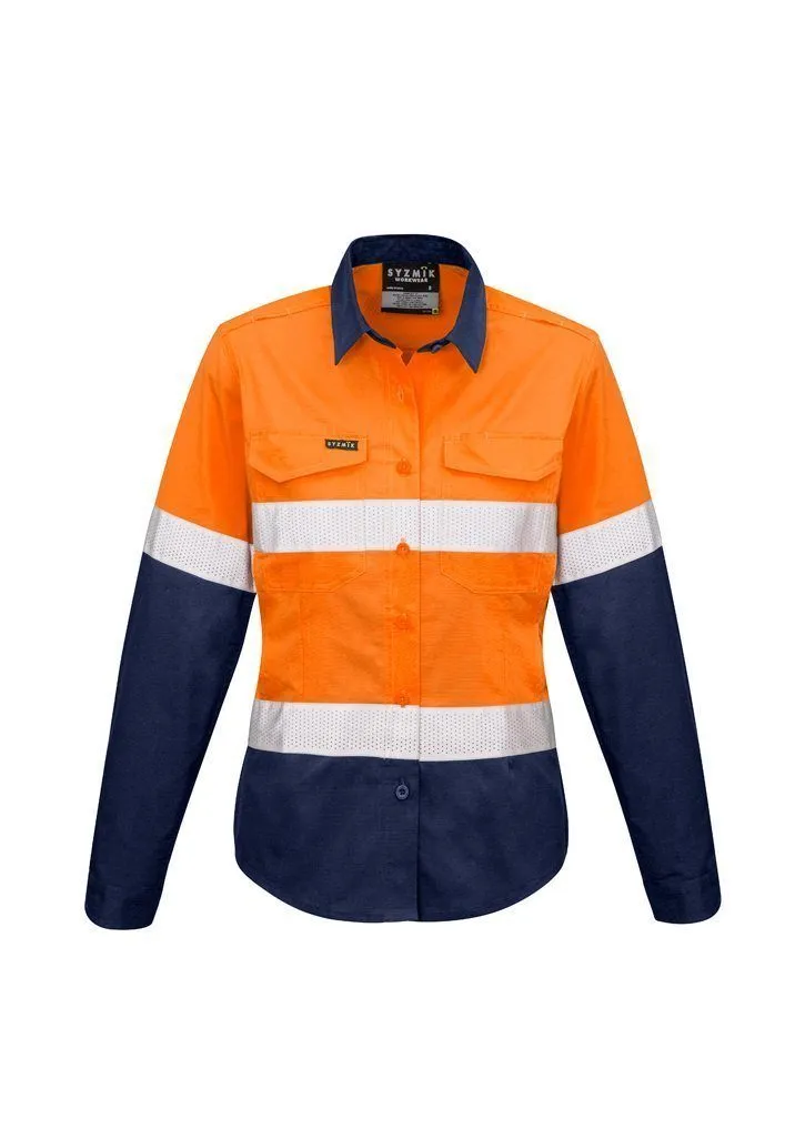 ZW720 Womens Rugged Cooling Taped Hi Vis Spliced L/S Shirt